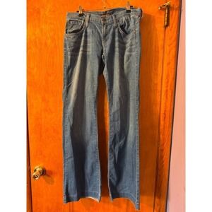 James Jeans Fly Boy Wide Leg Blue Denim Jeans Size 28 Made in USA Dry Aged Denim